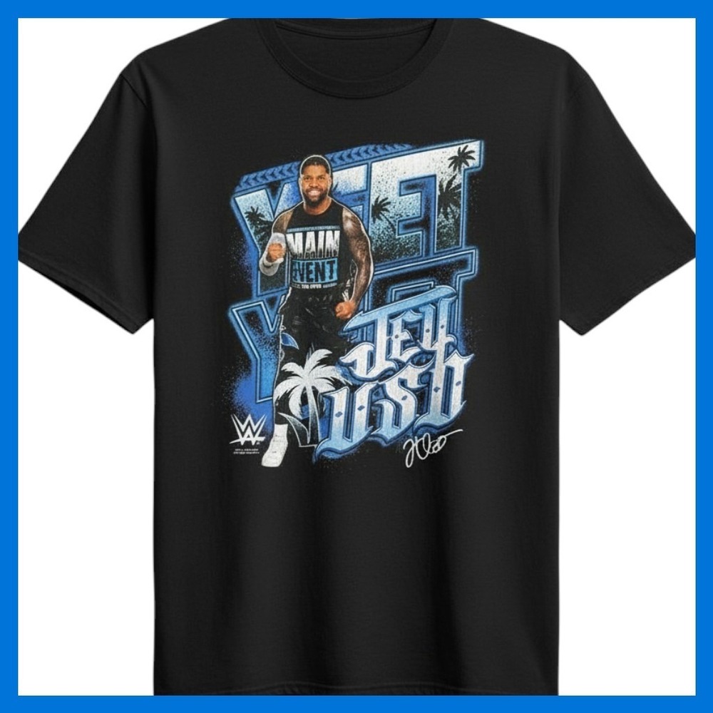WWE Jey Uso Yeet Main Event Graphic T-Shirt Black Zuni Sportswear Mens Large